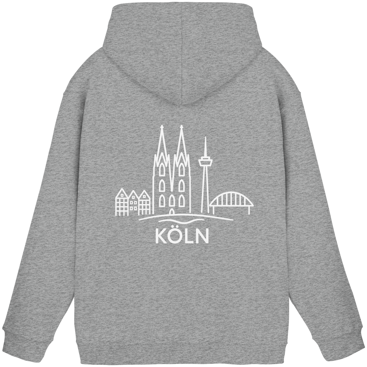 Köln Skyline (großer Druck auf dem Rücken) - Basic Unisex Hoodie