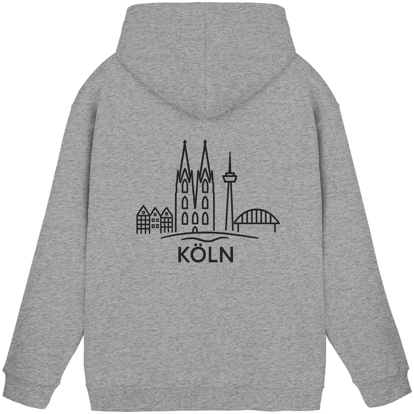 Köln Skyline (großer Druck auf dem Rücken) - Basic Unisex Hoodie