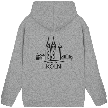 Köln Skyline (großer Druck auf dem Rücken) - Basic Unisex Hoodie