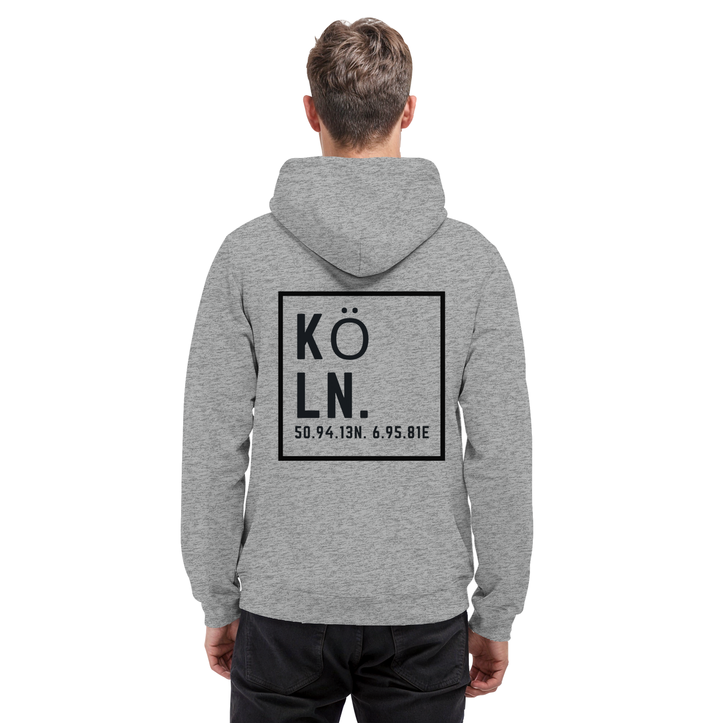 Köln Koordinaten (großer Druck auf dem Rücken) - Basic Unisex Hoodie