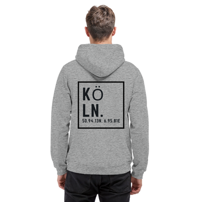 Köln Koordinaten (großer Druck auf dem Rücken) - Basic Unisex Hoodie