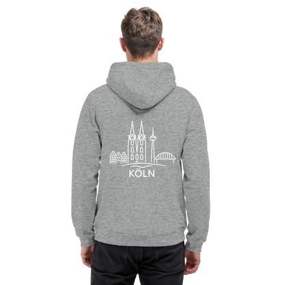 Köln Skyline (großer Druck auf dem Rücken) - Basic Unisex Hoodie