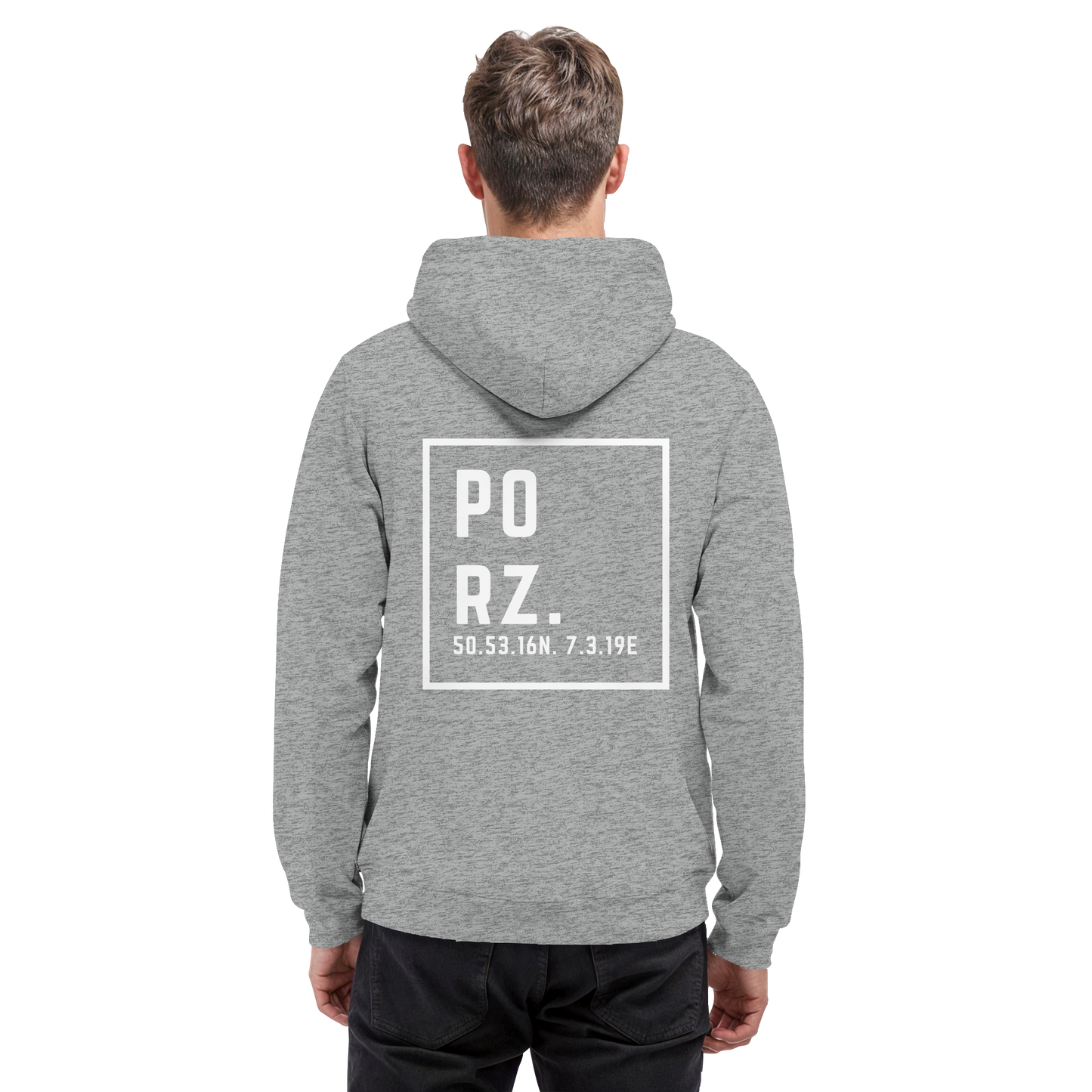 Porz Koordinaten (großer Druck Rücken) - Basic Unisex Hoodie