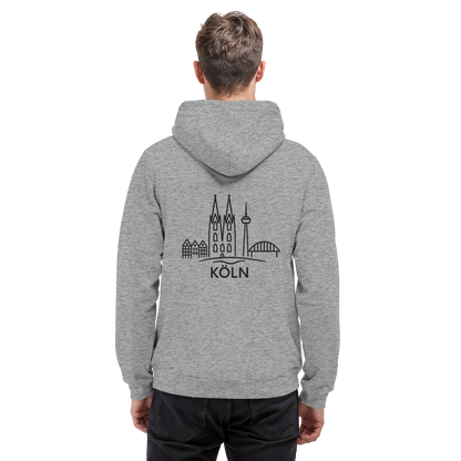 Köln Skyline (großer Druck auf dem Rücken) - Basic Unisex Hoodie
