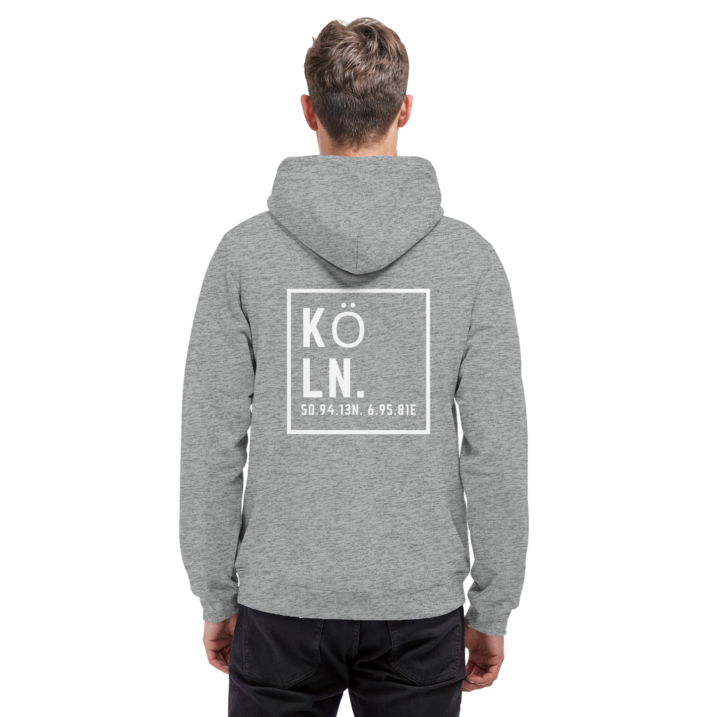 Köln Koordinaten (großer Druck auf dem Rücken) - Basic Unisex Hoodie