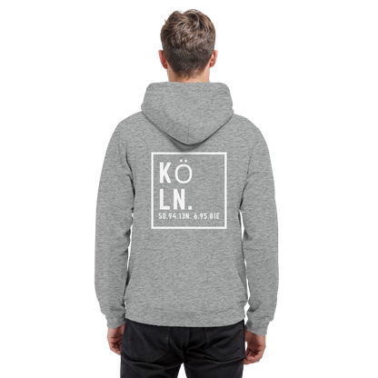 Köln Koordinaten (großer Druck auf dem Rücken) - Basic Unisex Hoodie