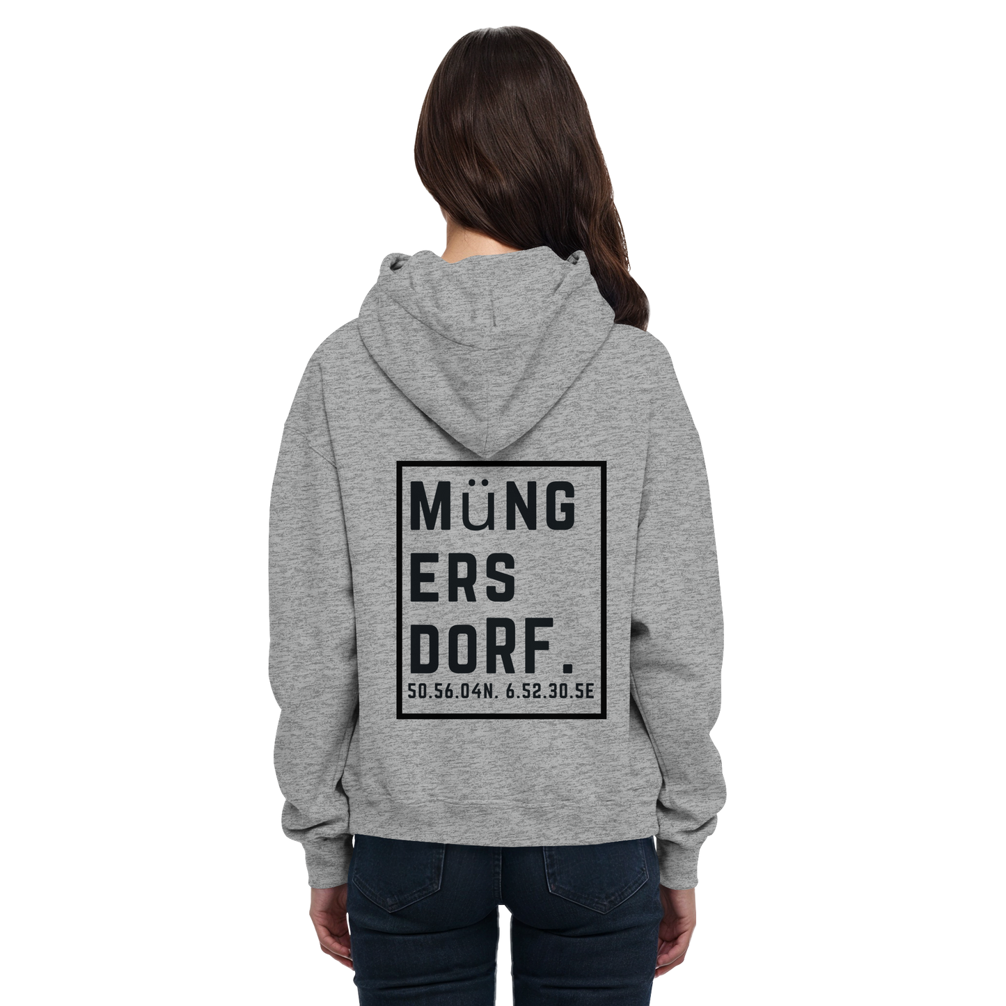 Müngersdorf Koordinaten (großer Druck auf dem Rücken) - Basic Unisex Hoodie