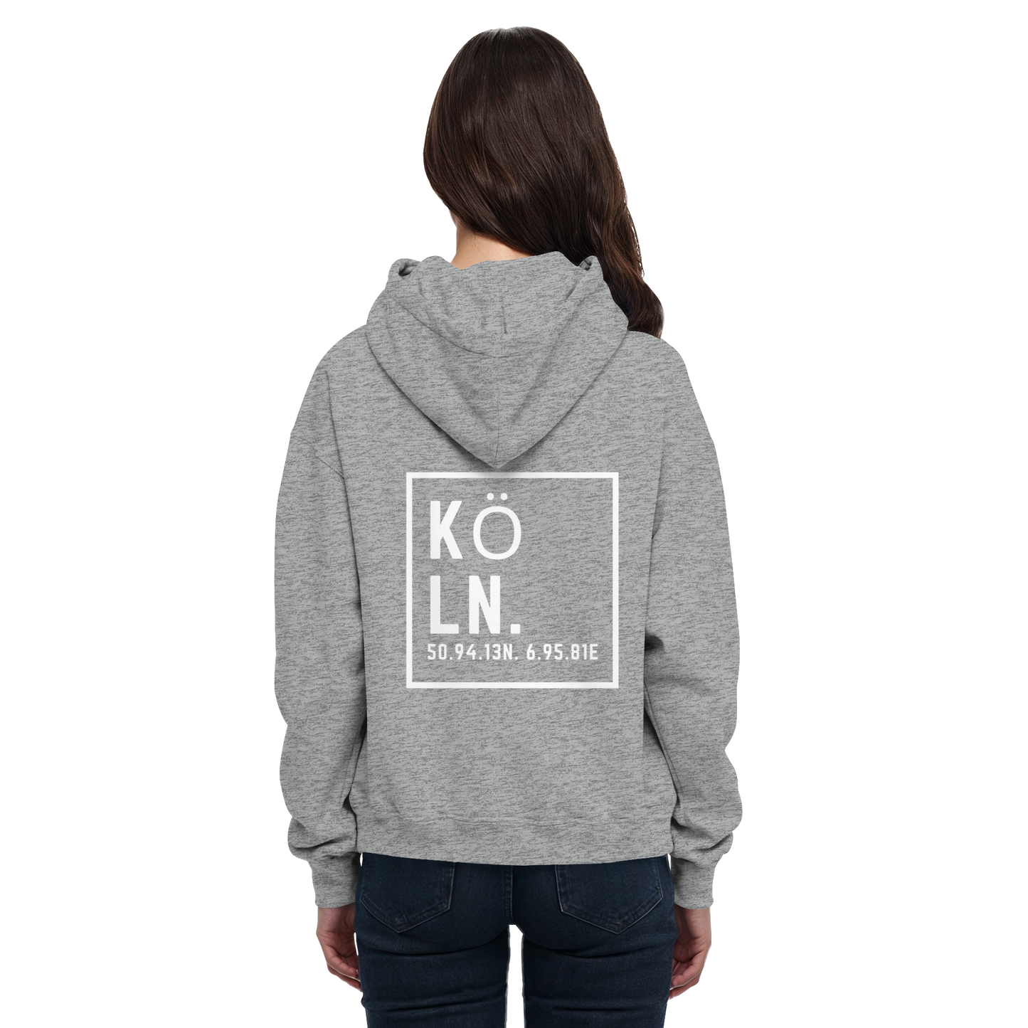 Köln Koordinaten (großer Druck auf dem Rücken) - Basic Unisex Hoodie