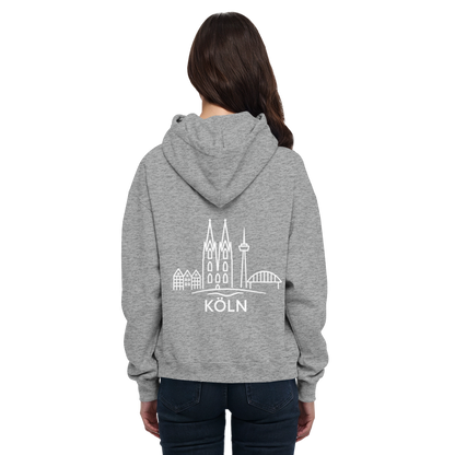 Köln Skyline (großer Druck auf dem Rücken) - Basic Unisex Hoodie