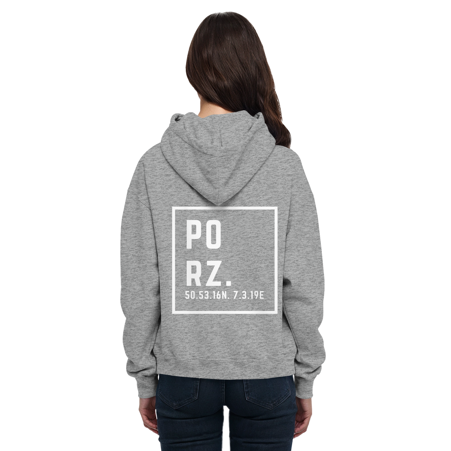 Porz Koordinaten (großer Druck Rücken) - Basic Unisex Hoodie