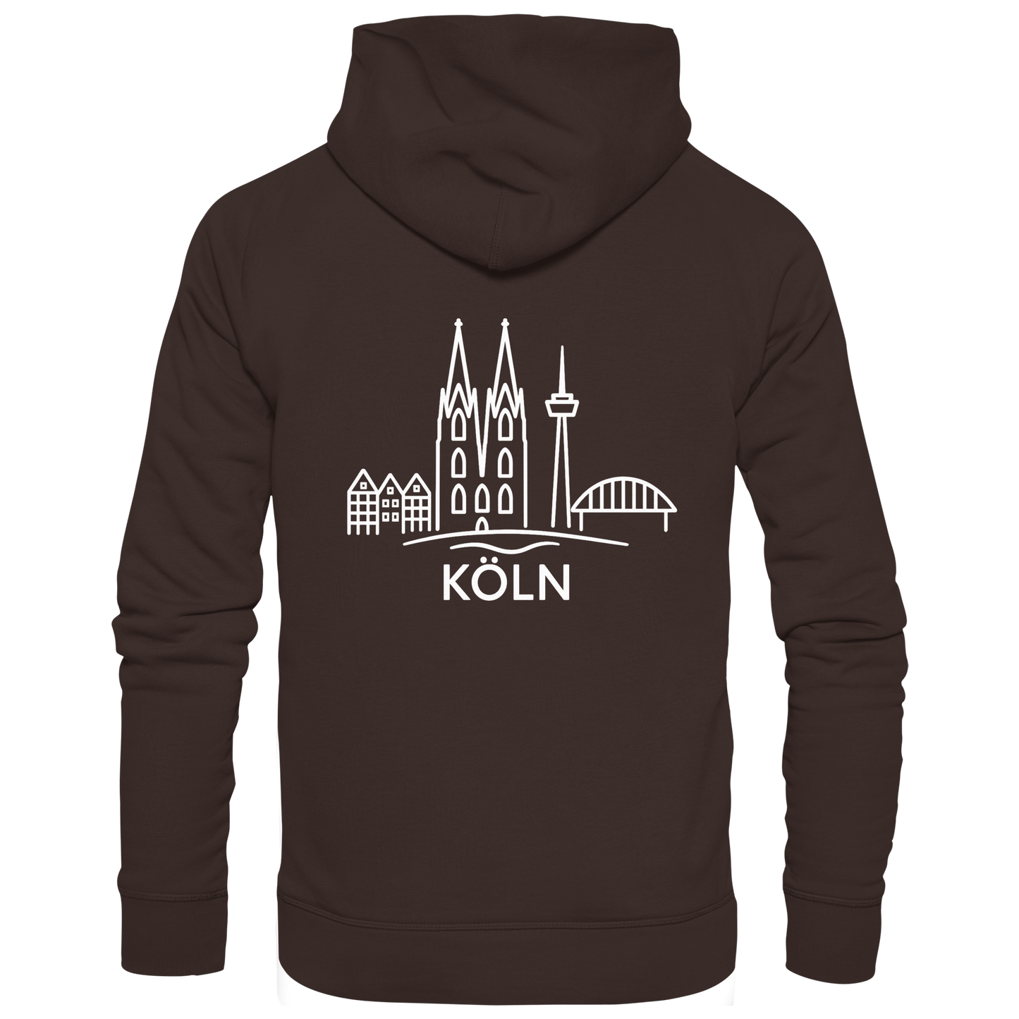 Köln Skyline (großer Druck auf dem Rücken) - Basic Unisex Hoodie