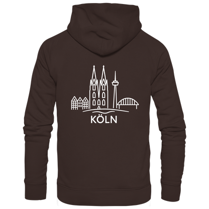 Köln Skyline (großer Druck auf dem Rücken) - Basic Unisex Hoodie