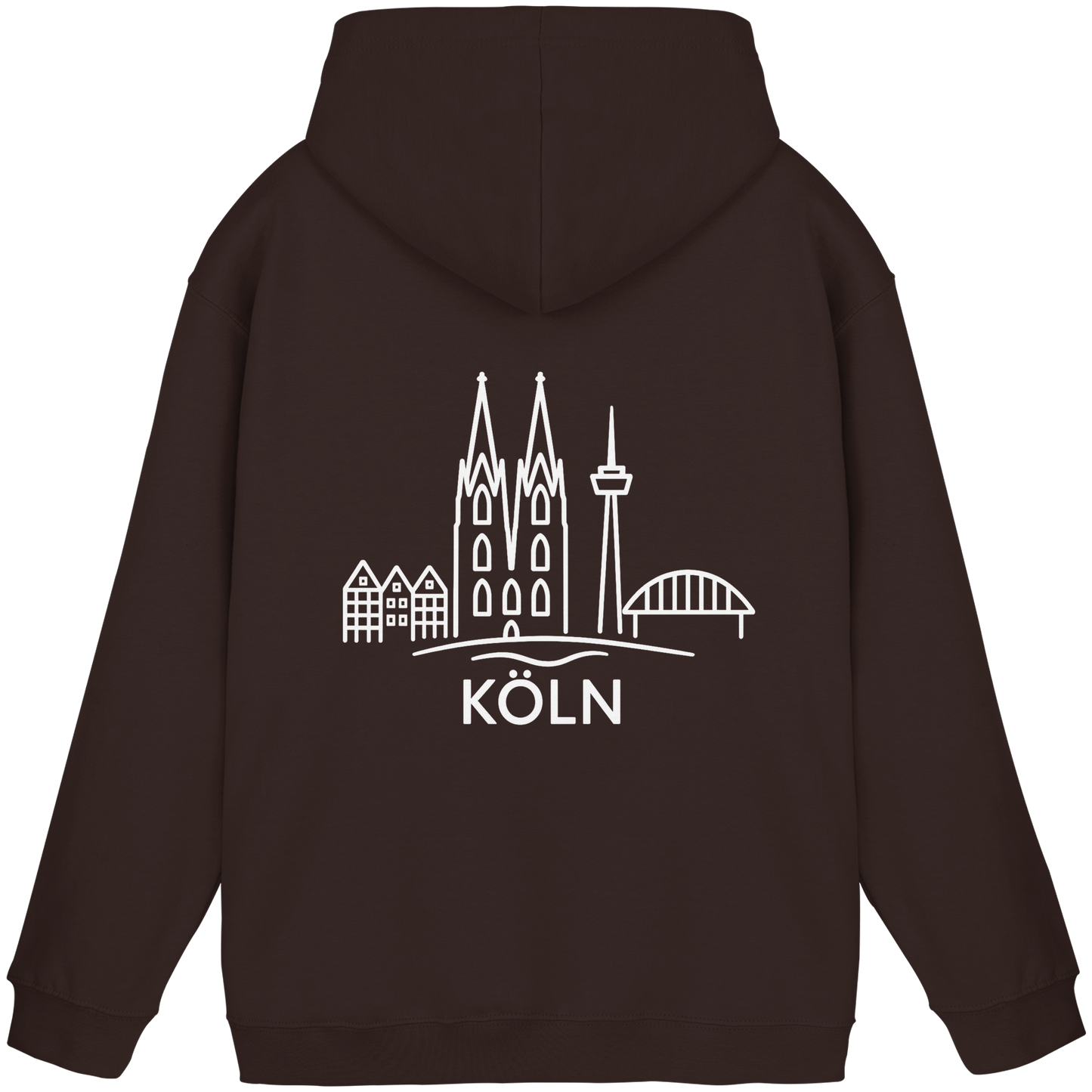 Köln Skyline (großer Druck auf dem Rücken) - Basic Unisex Hoodie
