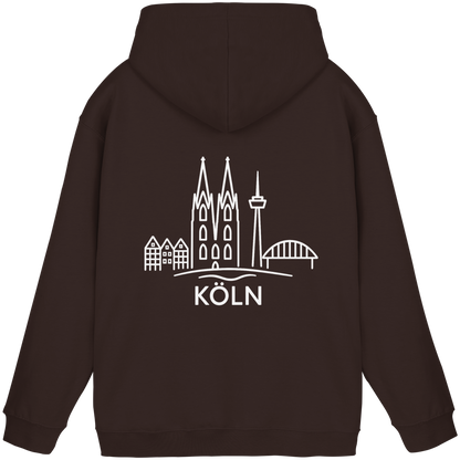 Köln Skyline (großer Druck auf dem Rücken) - Basic Unisex Hoodie