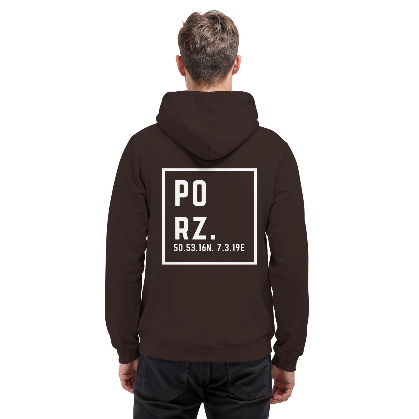 Porz Koordinaten (großer Druck Rücken) - Basic Unisex Hoodie