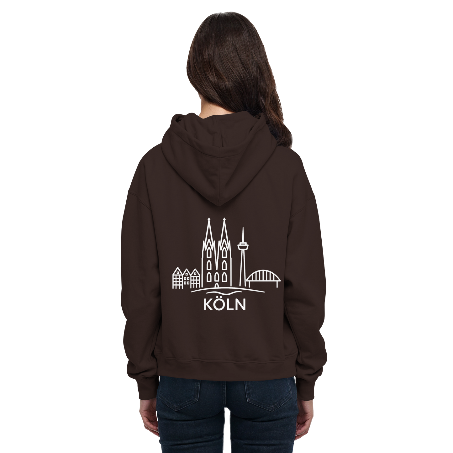 Köln Skyline (großer Druck auf dem Rücken) - Basic Unisex Hoodie