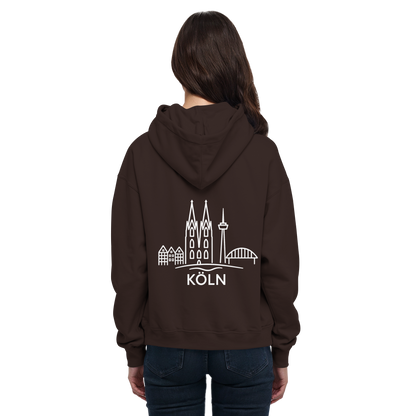 Köln Skyline (großer Druck auf dem Rücken) - Basic Unisex Hoodie
