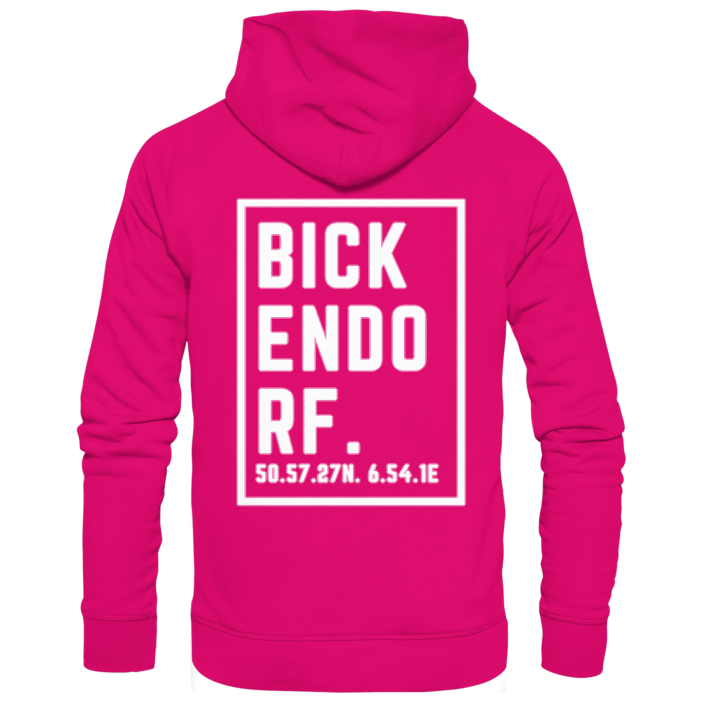 Bickendorf Koordinaten (großer Druck auf dem Rücken) - Basic Unisex Hoodie