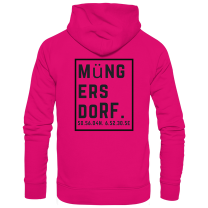 Müngersdorf Koordinaten (großer Druck auf dem Rücken) - Basic Unisex Hoodie
