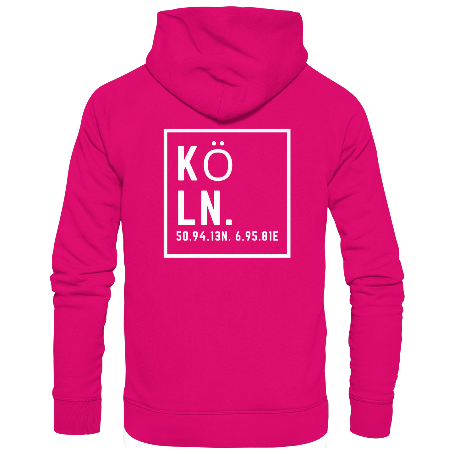 Köln Koordinaten (großer Druck auf dem Rücken) - Basic Unisex Hoodie