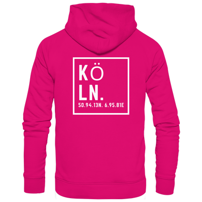 Köln Koordinaten (großer Druck auf dem Rücken) - Basic Unisex Hoodie