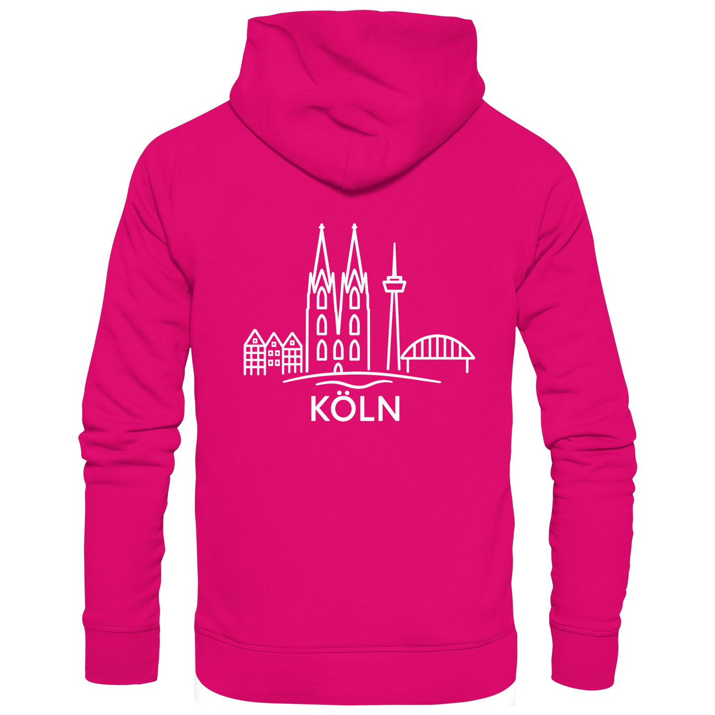 Köln Skyline (großer Druck auf dem Rücken) - Basic Unisex Hoodie