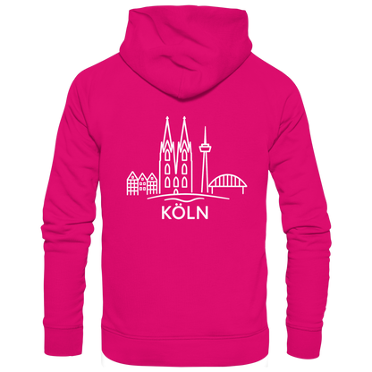Köln Skyline (großer Druck auf dem Rücken) - Basic Unisex Hoodie