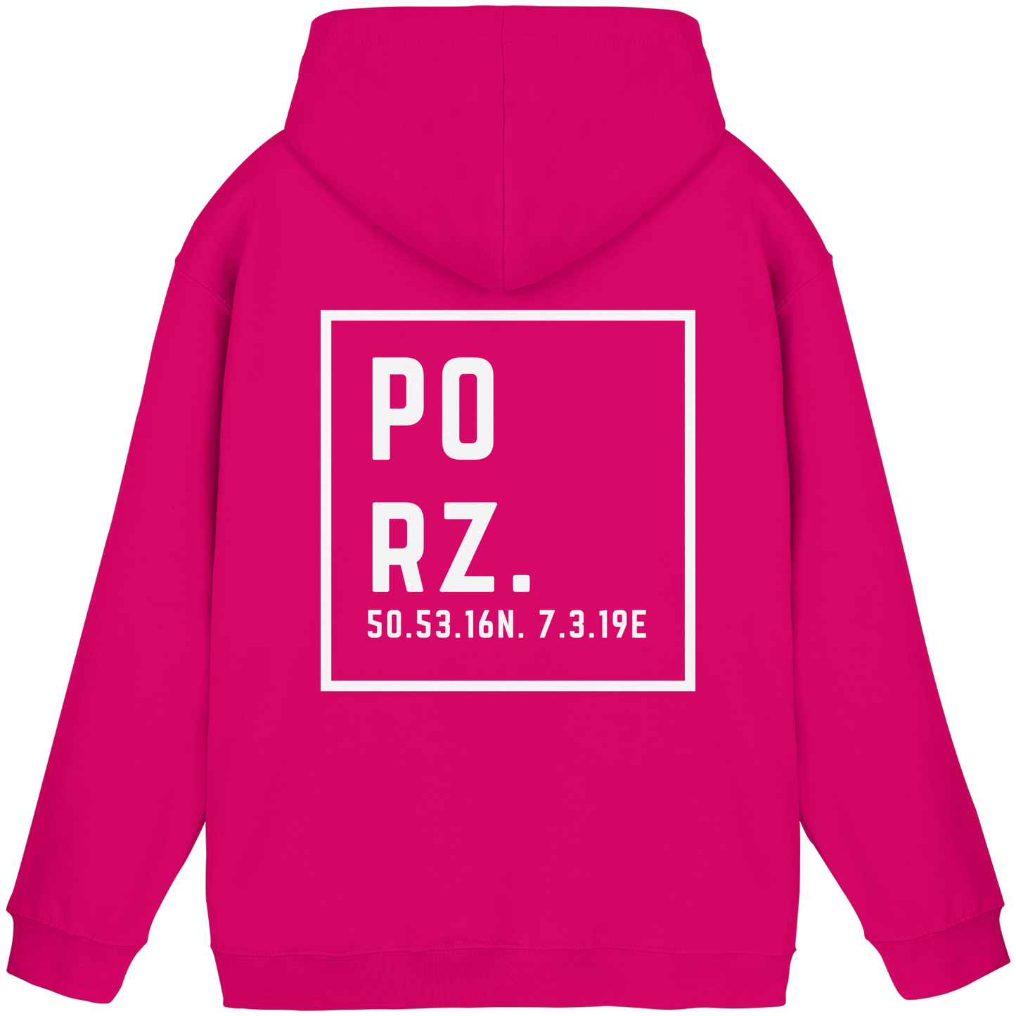 Porz Koordinaten (großer Druck Rücken) - Basic Unisex Hoodie