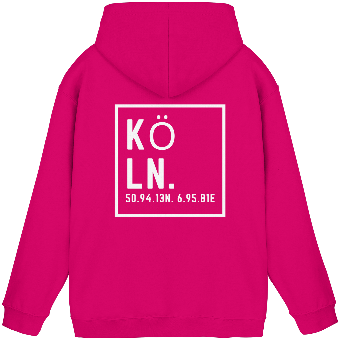 Köln Koordinaten (großer Druck auf dem Rücken) - Basic Unisex Hoodie