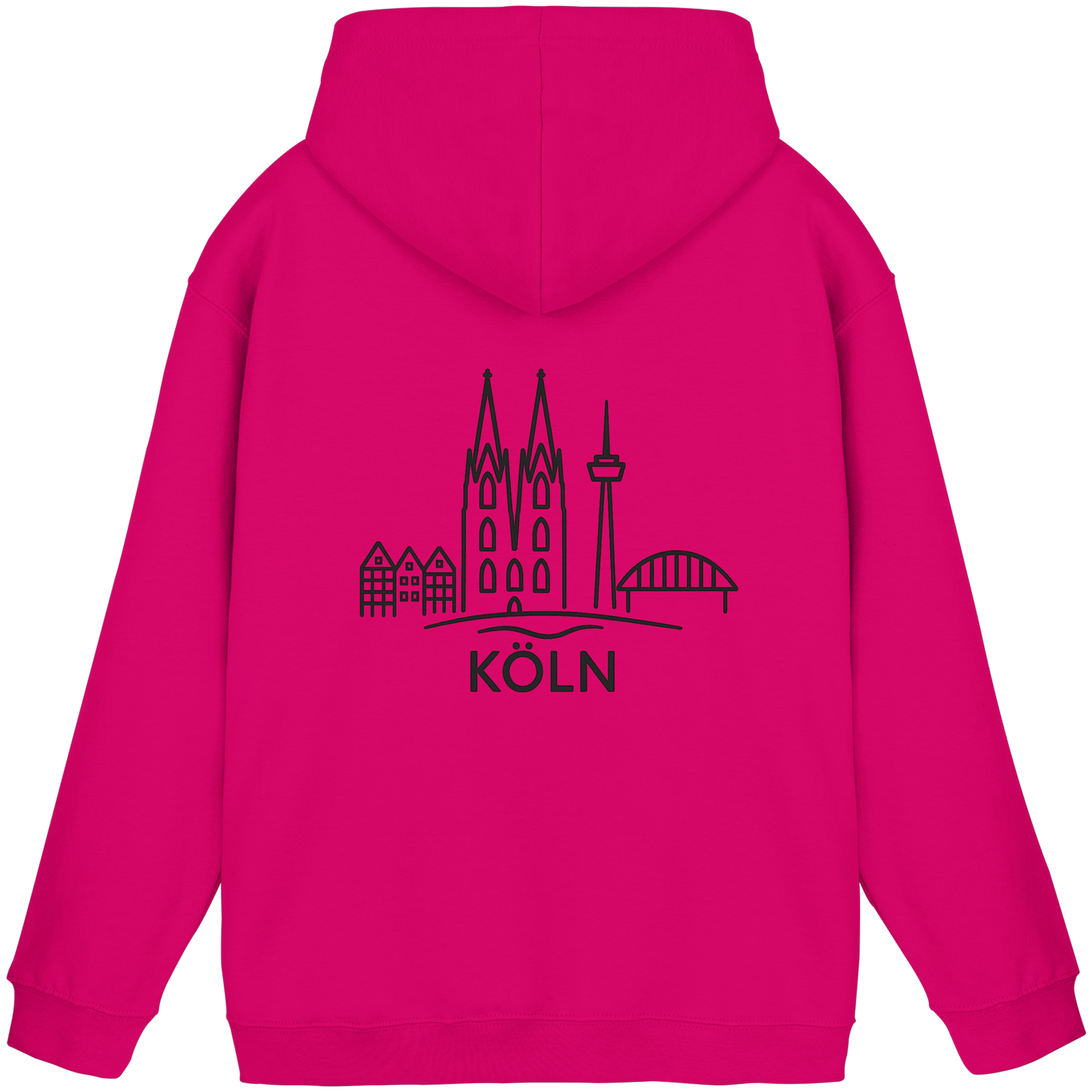 Köln Skyline (großer Druck auf dem Rücken) - Basic Unisex Hoodie