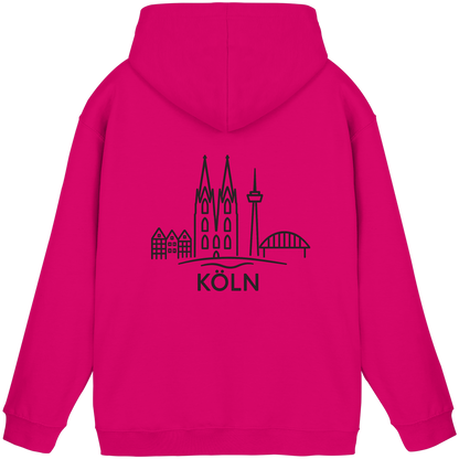 Köln Skyline (großer Druck auf dem Rücken) - Basic Unisex Hoodie