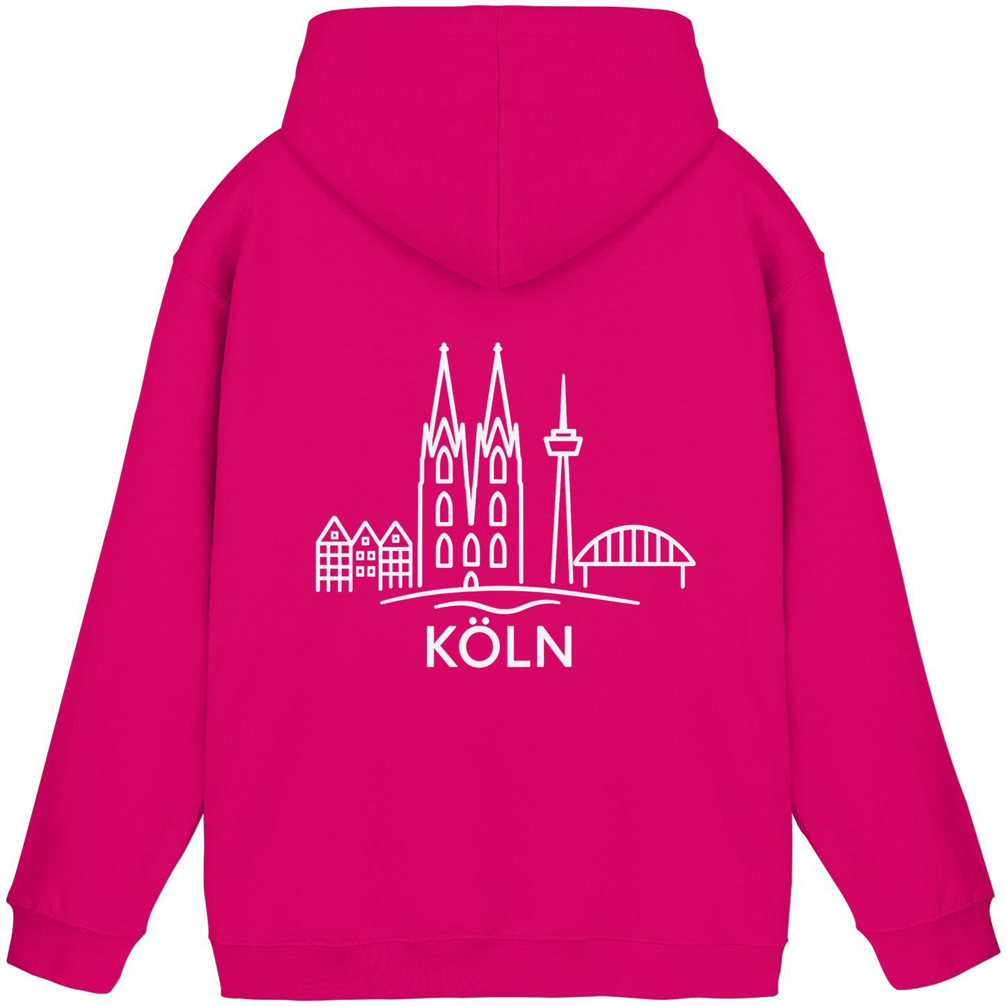 Köln Skyline (großer Druck auf dem Rücken) - Basic Unisex Hoodie