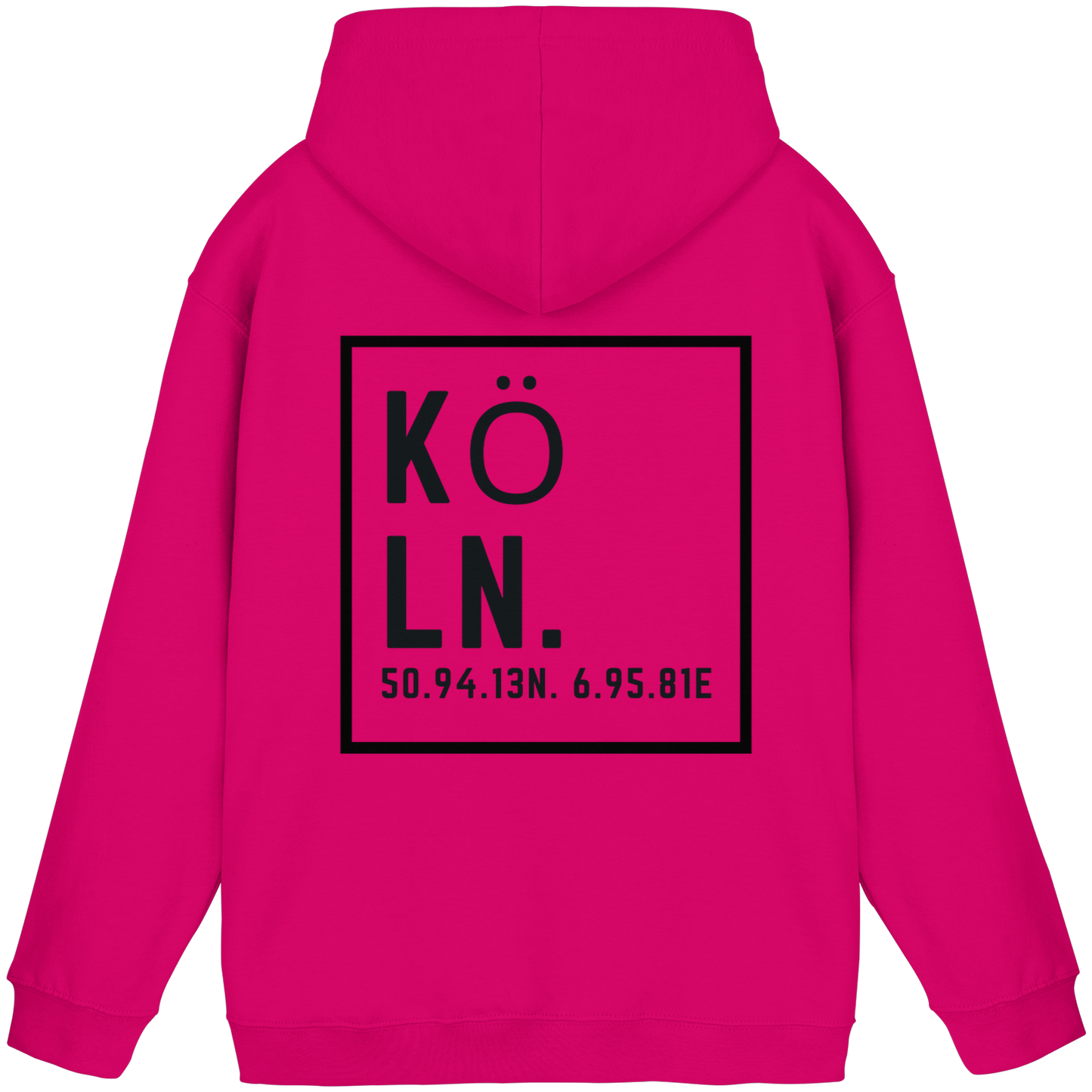 Köln Koordinaten (großer Druck auf dem Rücken) - Basic Unisex Hoodie
