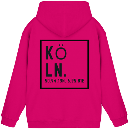 Köln Koordinaten (großer Druck auf dem Rücken) - Basic Unisex Hoodie