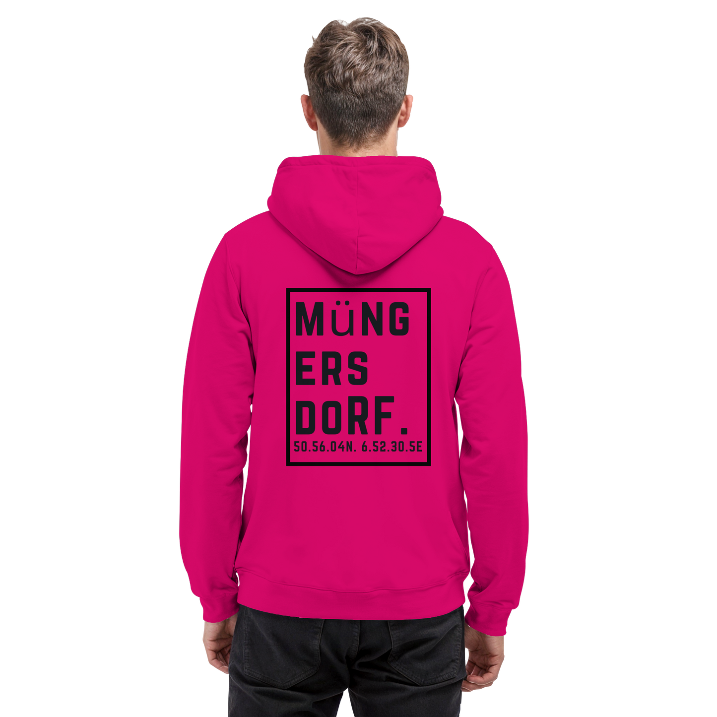 Müngersdorf Koordinaten (großer Druck auf dem Rücken) - Basic Unisex Hoodie