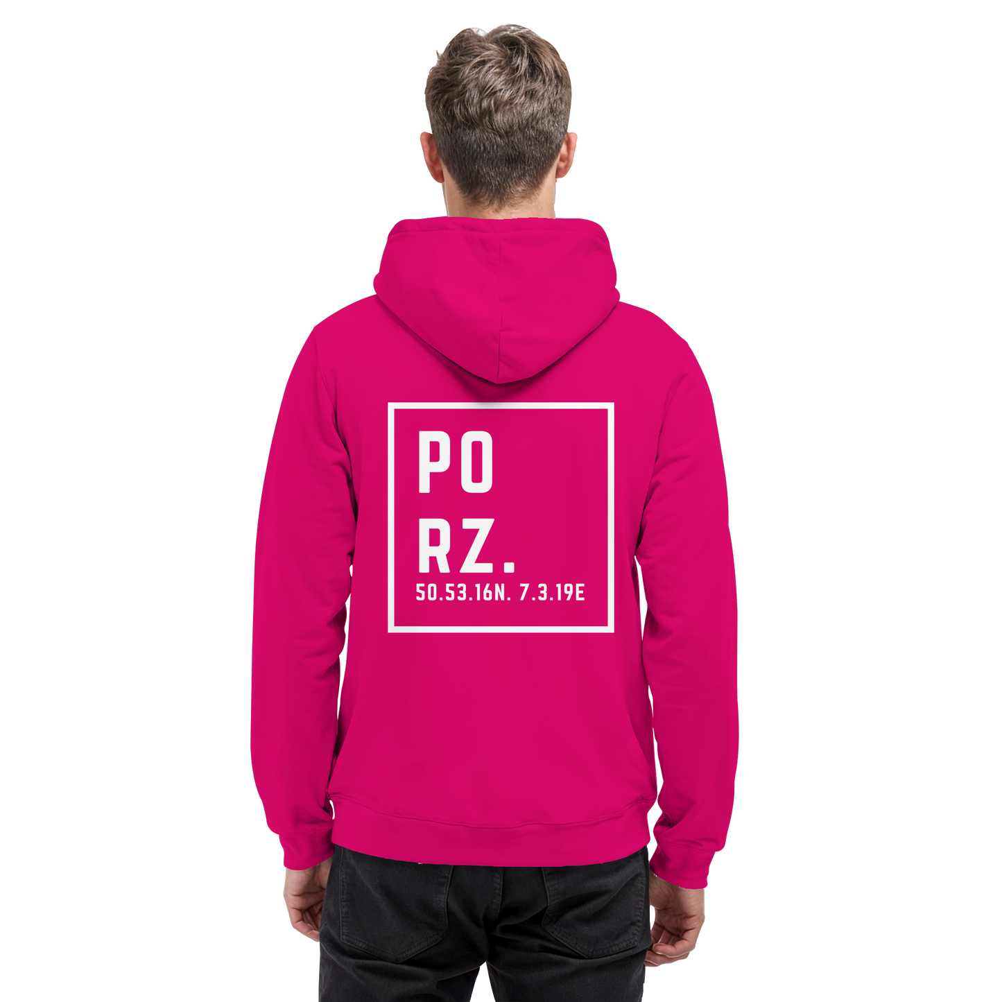 Porz Koordinaten (großer Druck Rücken) - Basic Unisex Hoodie