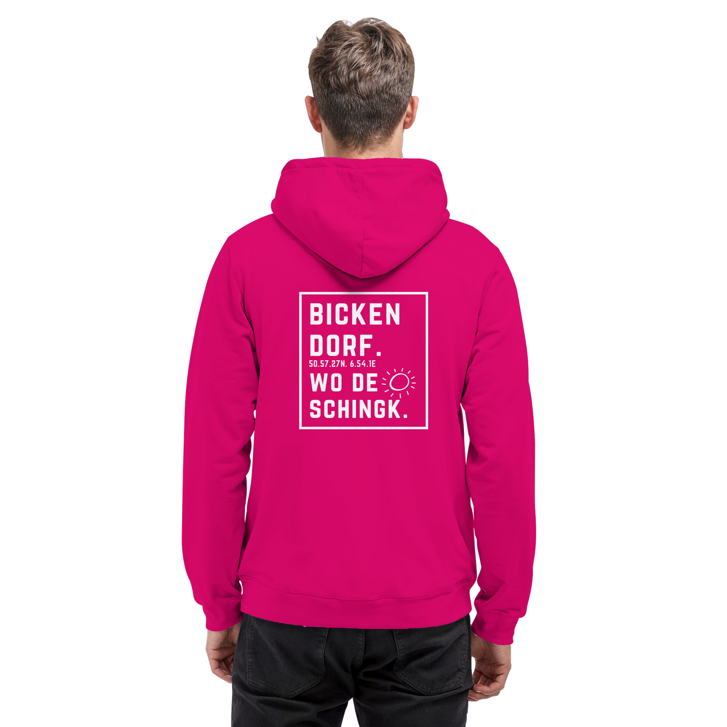 Wo de Sonn schingk - Bickendorf Druck Rücken - Basic Unisex Hoodie