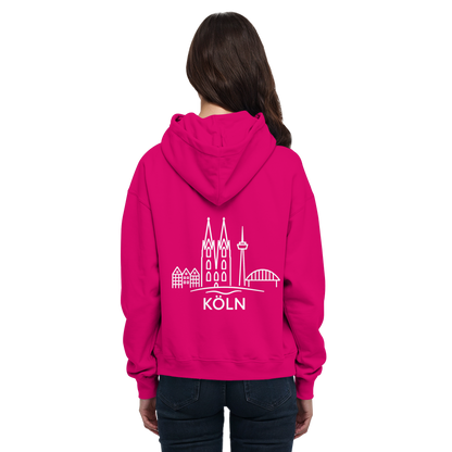 Köln Skyline (großer Druck auf dem Rücken) - Basic Unisex Hoodie