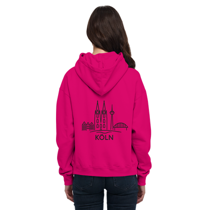 Köln Skyline (großer Druck auf dem Rücken) - Basic Unisex Hoodie
