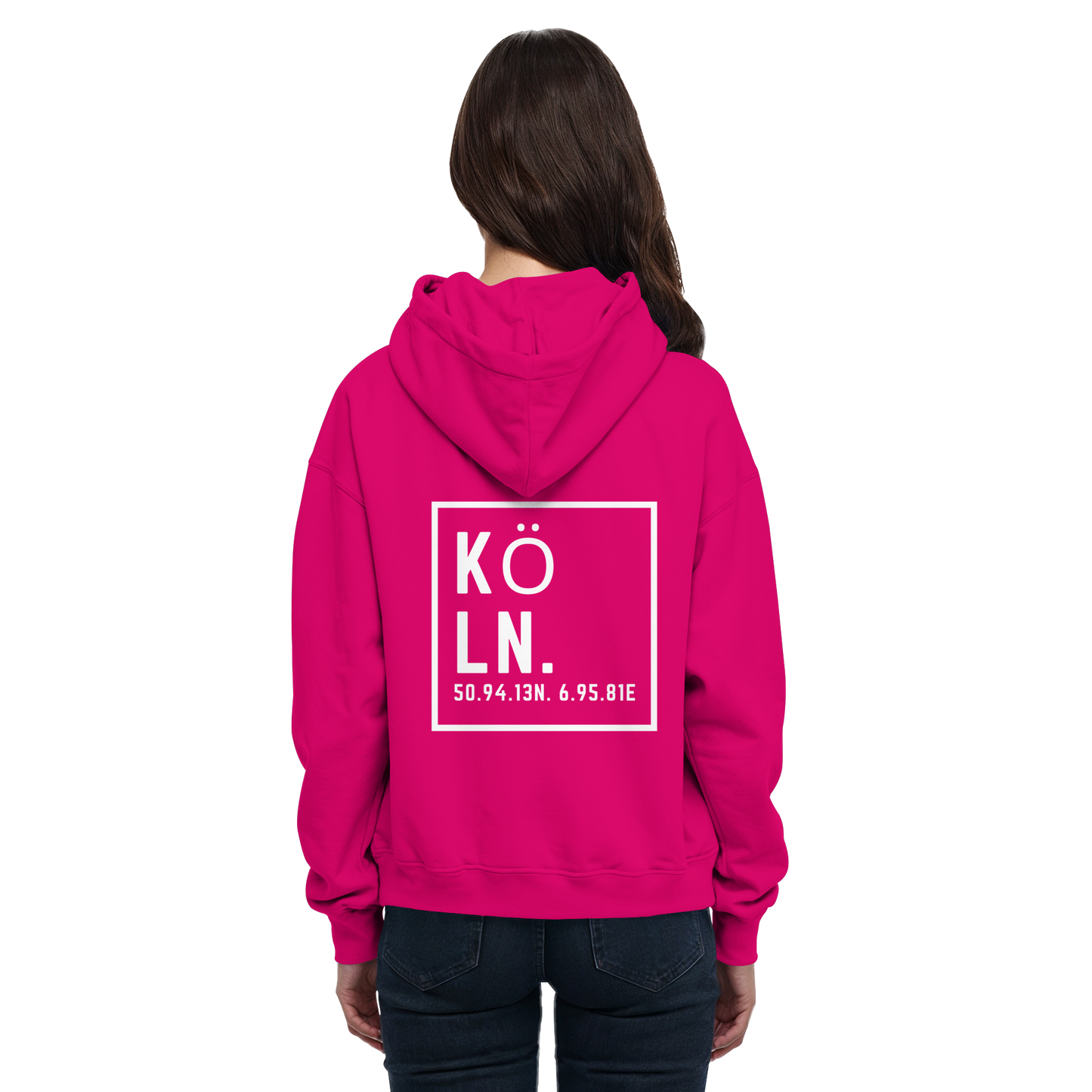 Köln Koordinaten (großer Druck auf dem Rücken) - Basic Unisex Hoodie