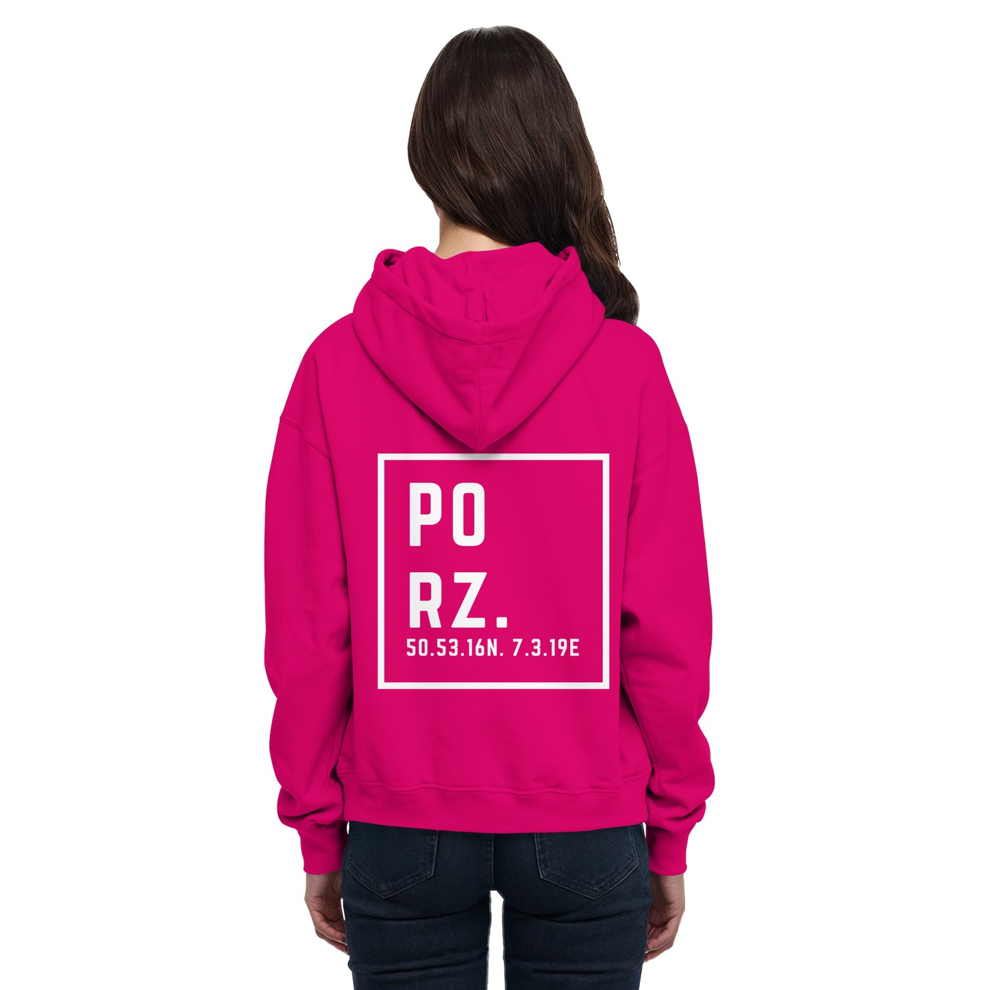 Porz Koordinaten (großer Druck Rücken) - Basic Unisex Hoodie