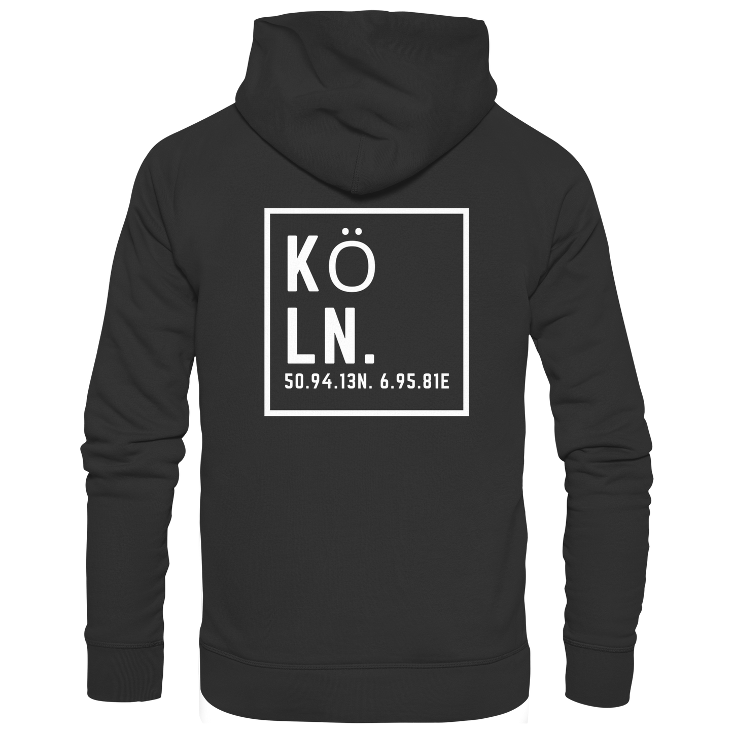 Köln Koordinaten (großer Druck auf dem Rücken) - Basic Unisex Hoodie