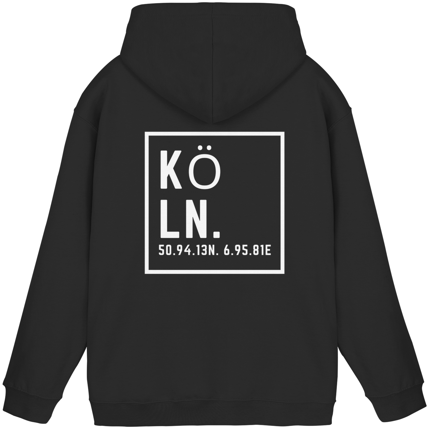 Köln Koordinaten (großer Druck auf dem Rücken) - Basic Unisex Hoodie