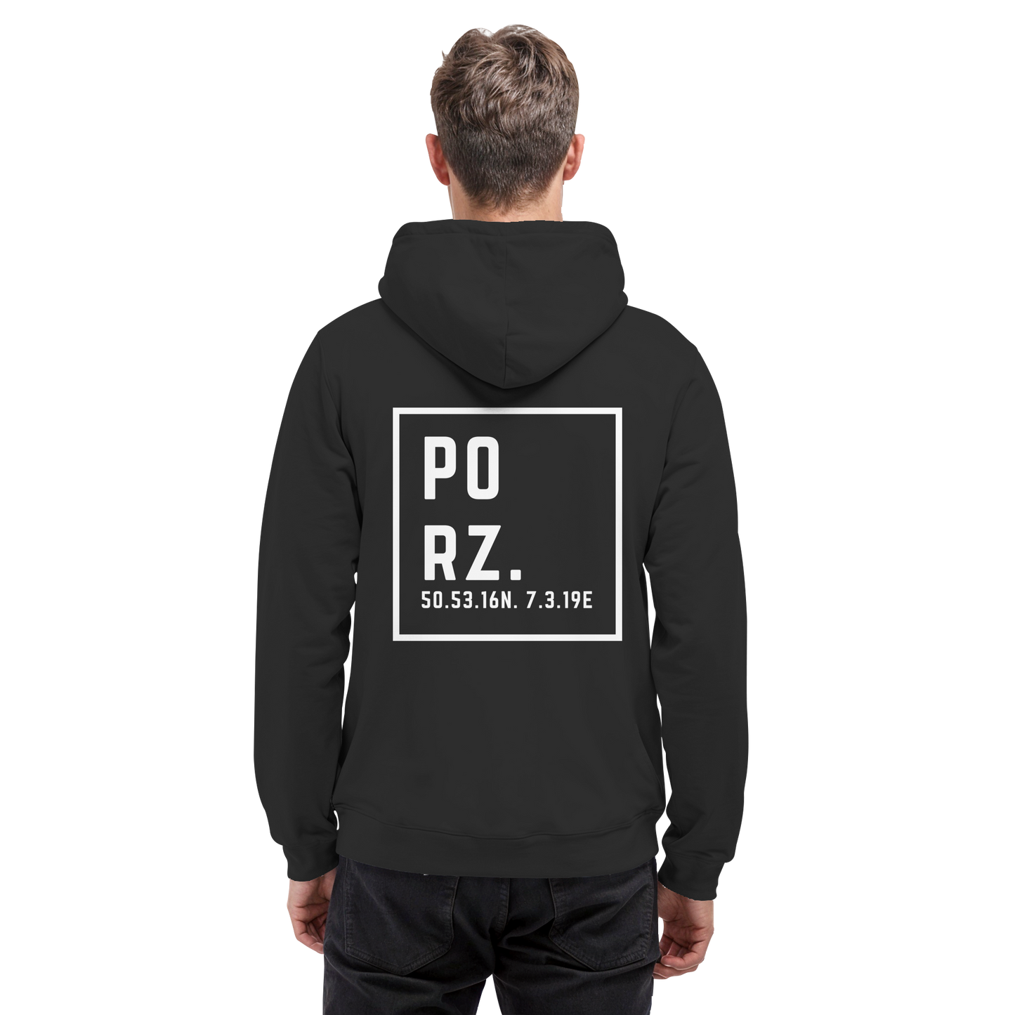 Porz Koordinaten (großer Druck Rücken) - Basic Unisex Hoodie