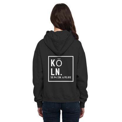 Köln Koordinaten (großer Druck auf dem Rücken) - Basic Unisex Hoodie
