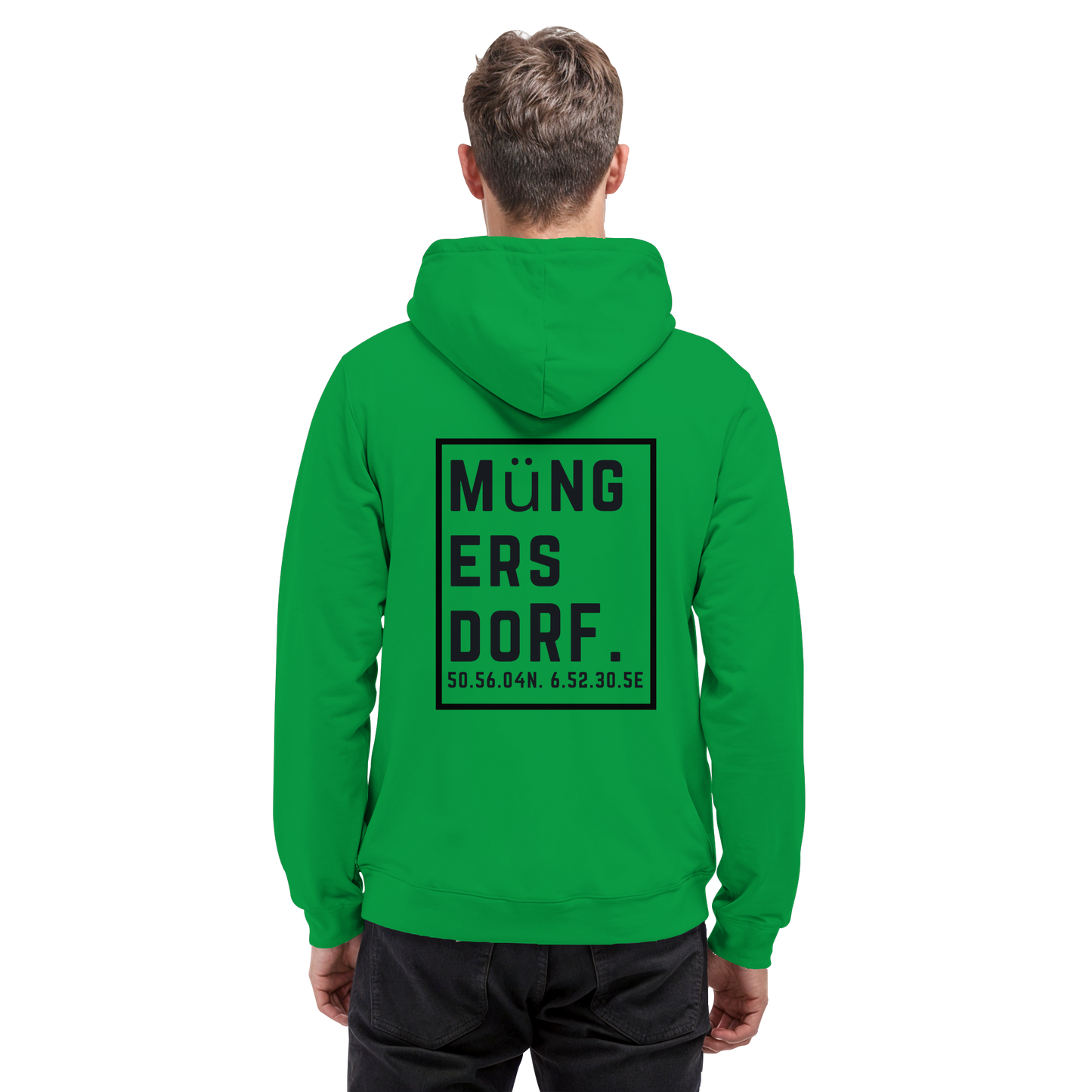Müngersdorf Koordinaten (großer Druck auf dem Rücken) - Basic Unisex Hoodie