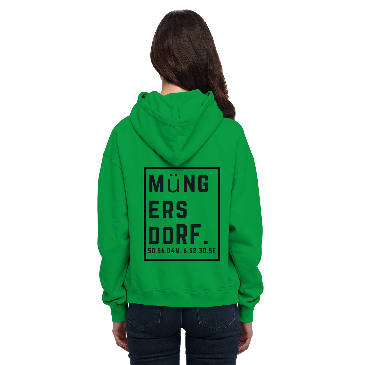 Müngersdorf Koordinaten (großer Druck auf dem Rücken) - Basic Unisex Hoodie