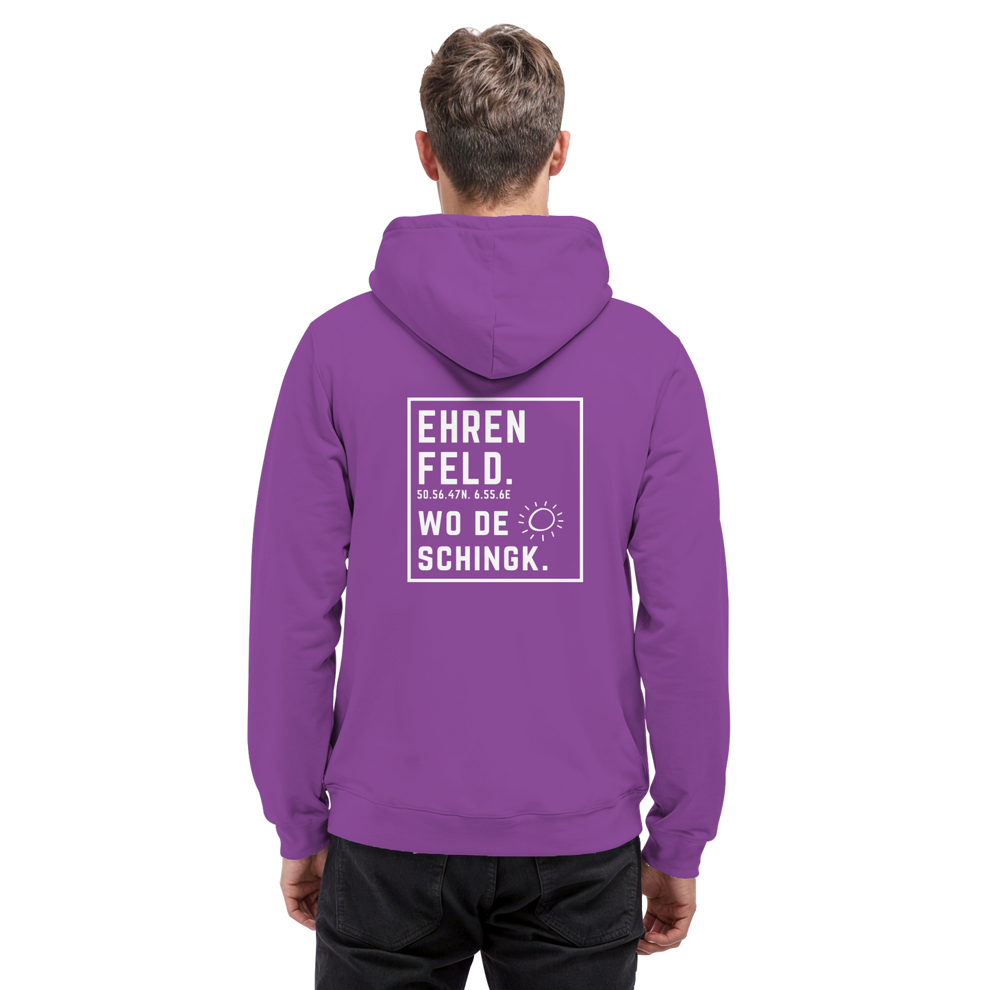 Wo de Sonn schingk - Ehrenfeld Druck Rücken  - Basic Unisex Hoodie