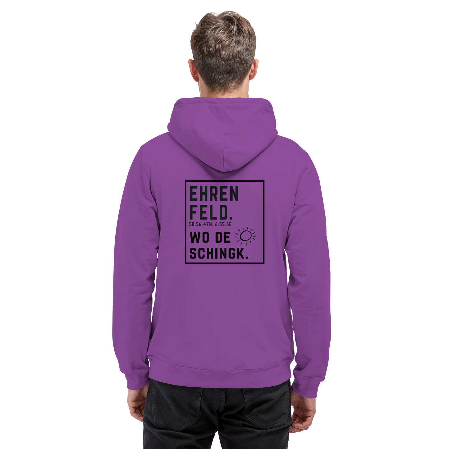Wo de Sonn schingk - Ehrenfeld Druck Rücken - Basic Unisex Hoodie