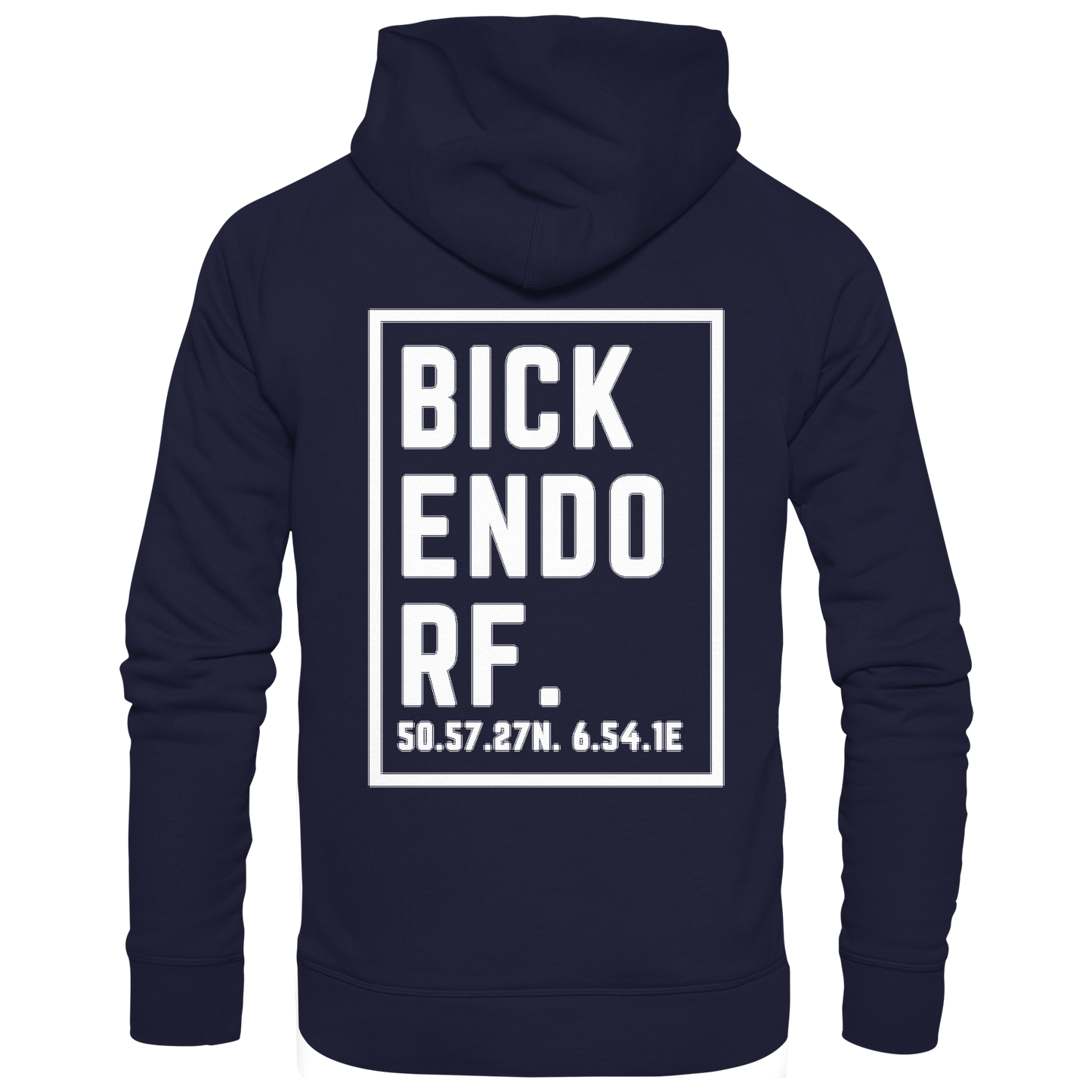 Bickendorf Koordinaten (großer Druck auf dem Rücken) - Basic Unisex Hoodie